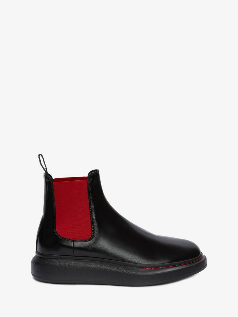 Botas Alexander McQueen Hybrid Chelsea Hombre - Negros/Rojos - Mexico 642-ADMTYS